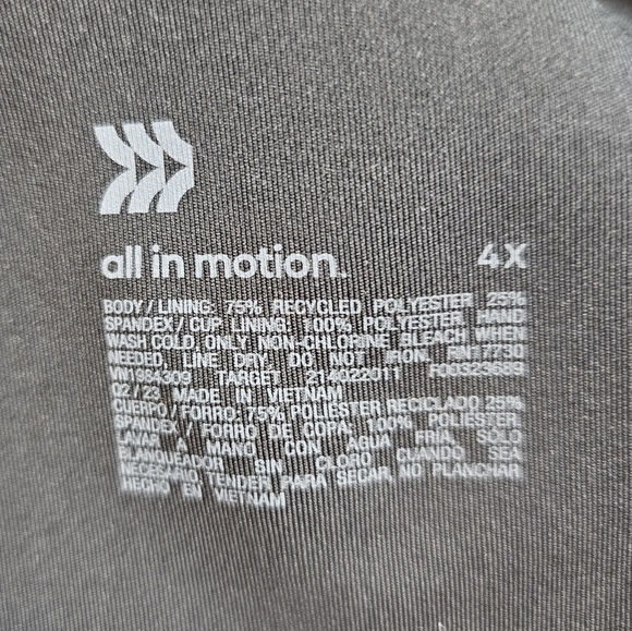 High Support Embossed Racerback Run Sports Bra | All In Motion | Black 4X - Picture 8 of 9